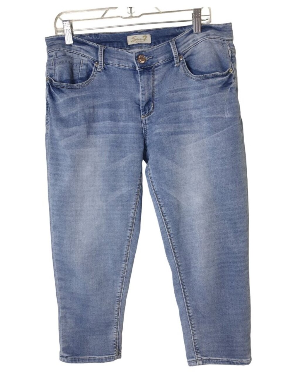 Seven 7 Womens 10 Denim Capri Jeans Mid-Rise Stretch Straight Style Relax Grunge